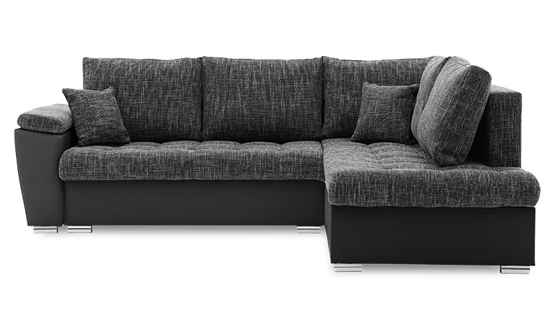 Narożnik TYLETEGOTU nowoczesny prawy MAGNUS ekoskóra plecionka czarny ciemny szary 1 szt