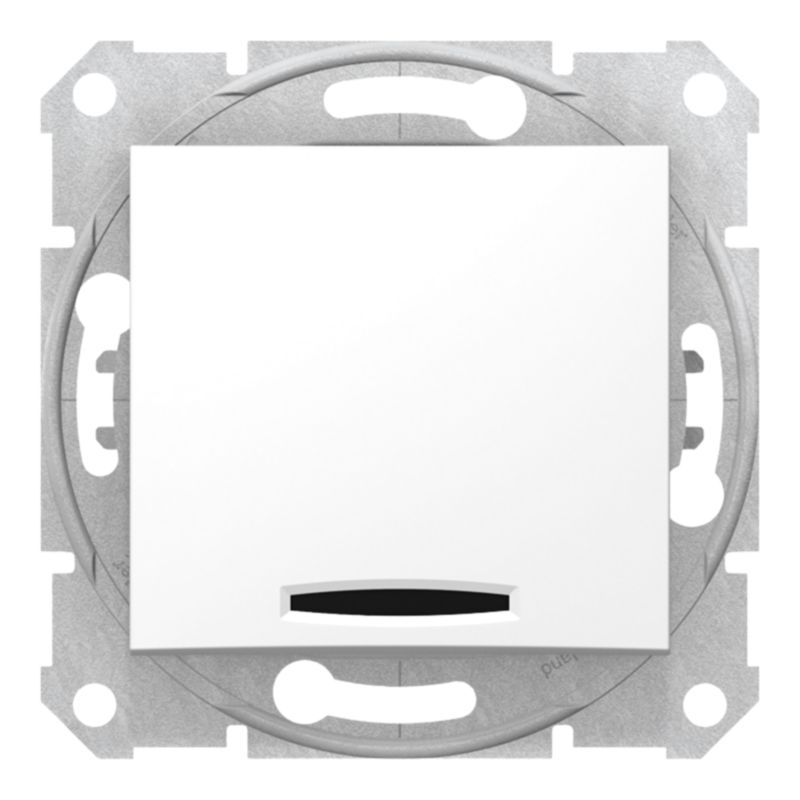 Łącznik Jednobiegunowy z Podświetleniem 1X Schneider Sedna Biały 1 szt.