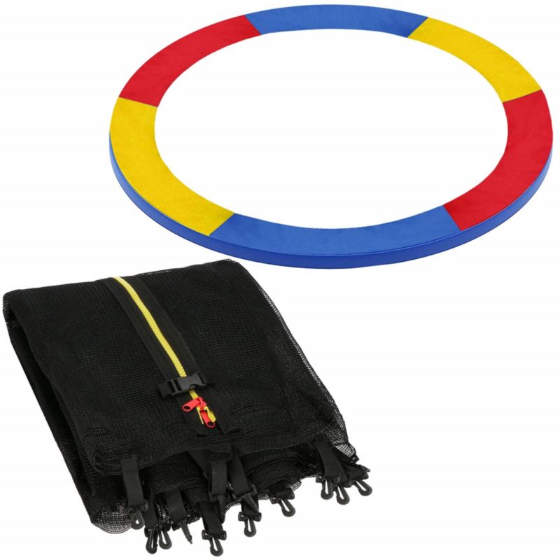 Siatka do trampoliny zewnętrzna z osłoną na sprężyny Springos 305 cm 10 FT multikolor 1 kpl.