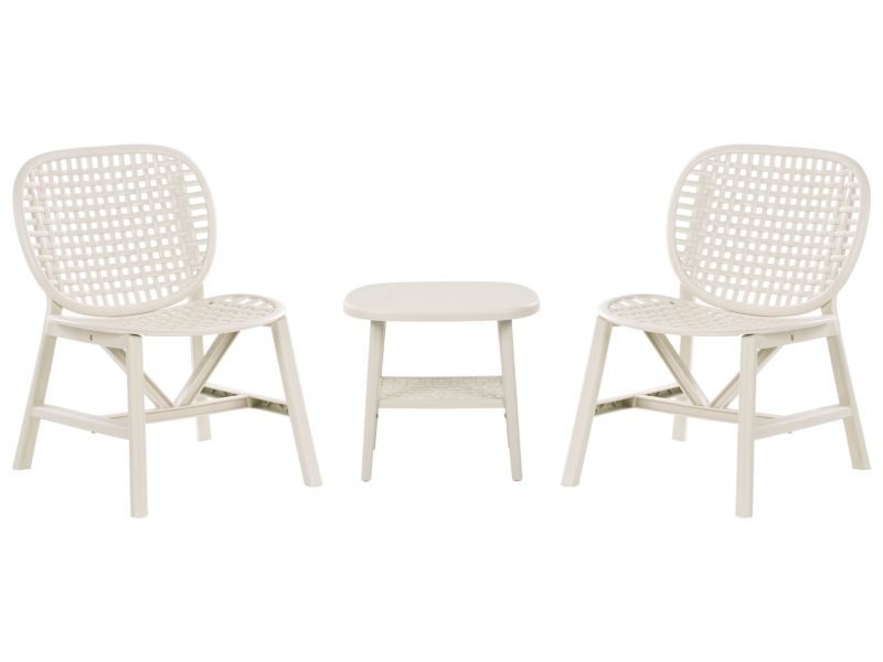 Zestaw mebli balkonowych Sicelle Złamana biel 1 kpl