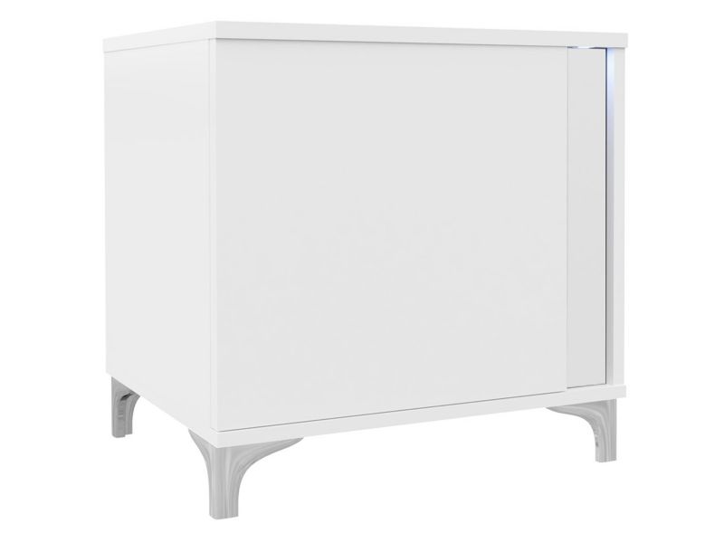 Stolik nocny MIRJAN 24 Marco prawy biały / biały połysk 1 szt.