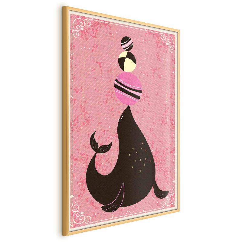 Plakat Artgeist Foka 29,7x42 cm z ramą złotą 1 szt