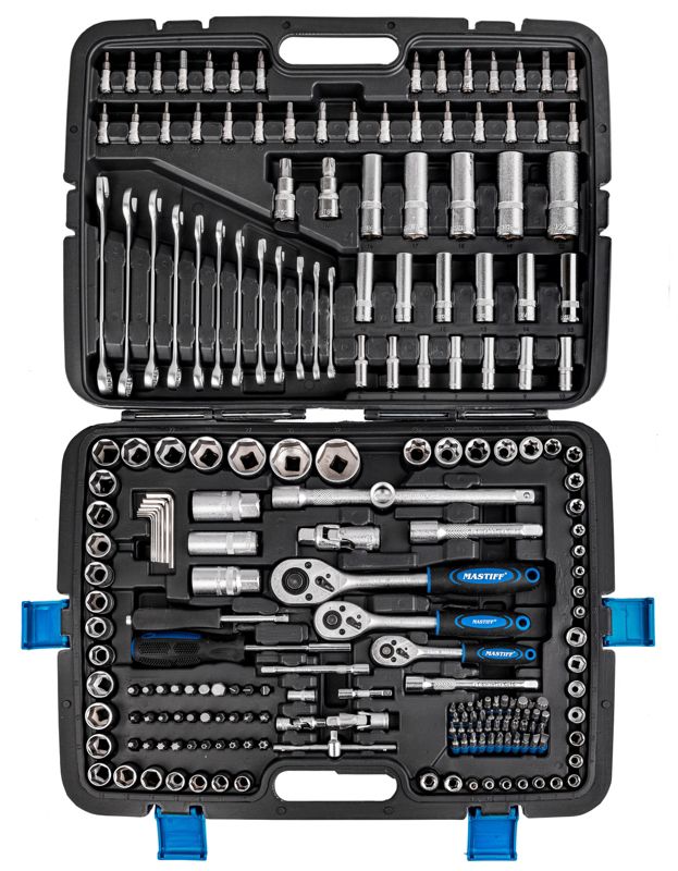 Zestaw MASTIFF klucze nasadowe, płasko-oczkowe, TORX 216 sztuk, 1szt.