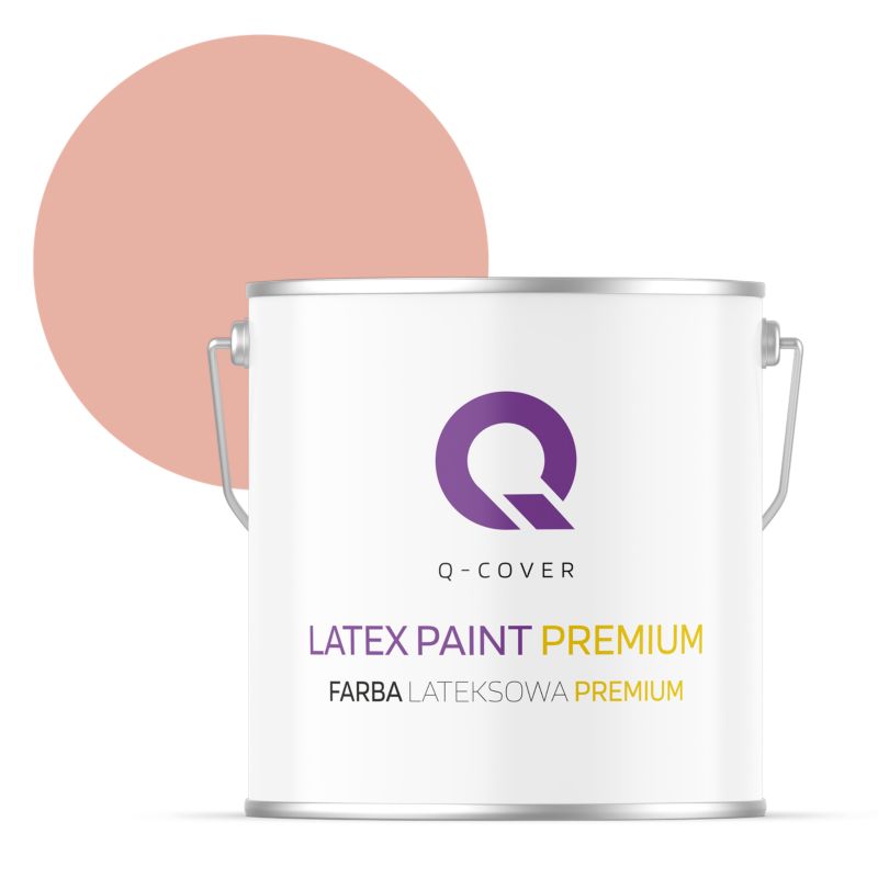 Farba Lateksowa Premium Plamoodporna do Ścian i Sufitów Q-Cover Łososiowy jasny H5551 Głęboki Mat 5L