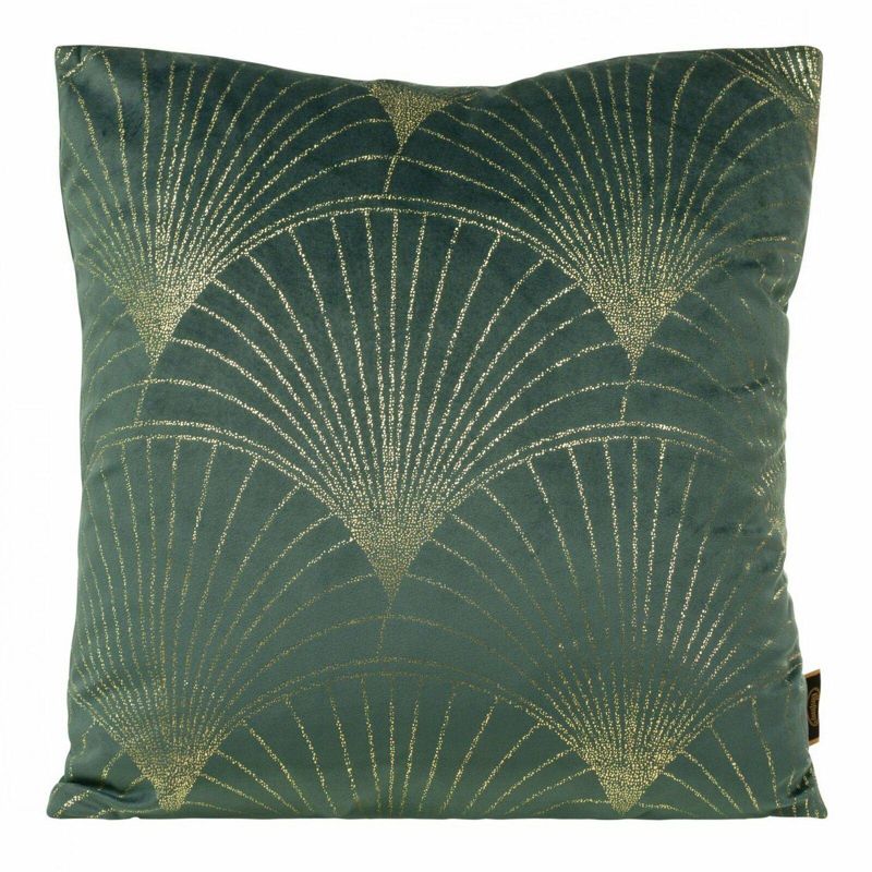 Poszewka BLINK 21 Eurofirany 45 x 45 cm welwetowa ciemnomiętowa ze złotym nadrukiem 1 szt.