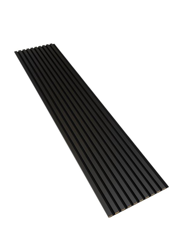 Lamele Ścienne na Płycie SunWood Panele Dekoracyjne Czarne 275x46cm 1 szt.