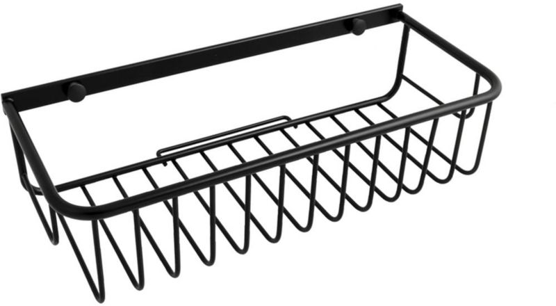 Półka łazienkowa zawieszana AWD Interior metalowa czarny mat 30x13 cm 1 szt.