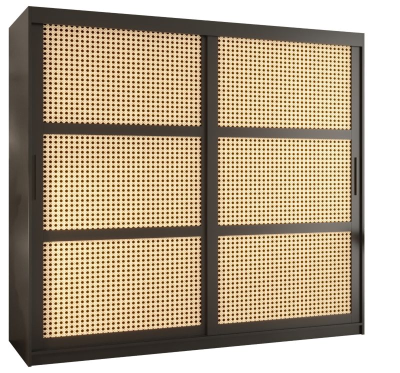 Szafa przesuwna Garderoba Abiks PLECIONKA WIEDEŃSKA 200 czarny 1 szt.