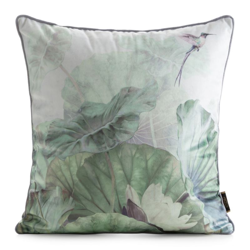 Poduszka Eurofirany Velvet 194 45 x 45 cm zielona/srebrna