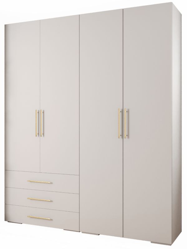 Garderoba wysoka do przedpokoju Abiks INOVA 3 Z15 biały+złoty 1 szt.