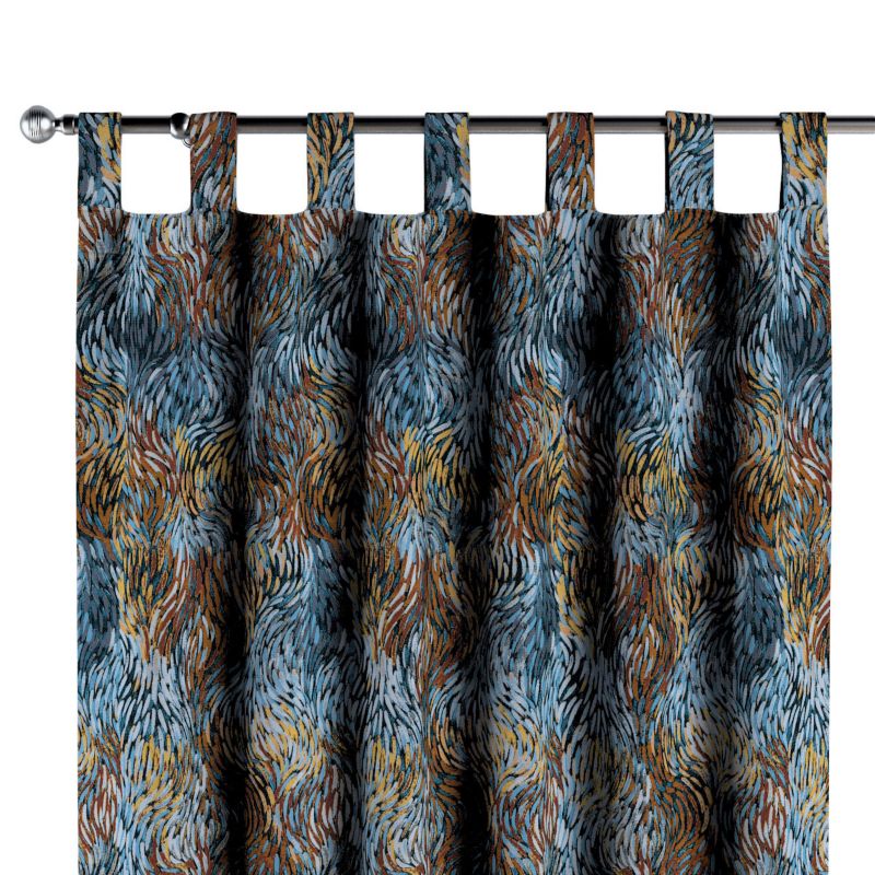 Zasłona na szelkach 1 szt. 130 x 245 cm Dekoria abstrakcyjny niebiesko-pomarańczowy wzór 1 szt.