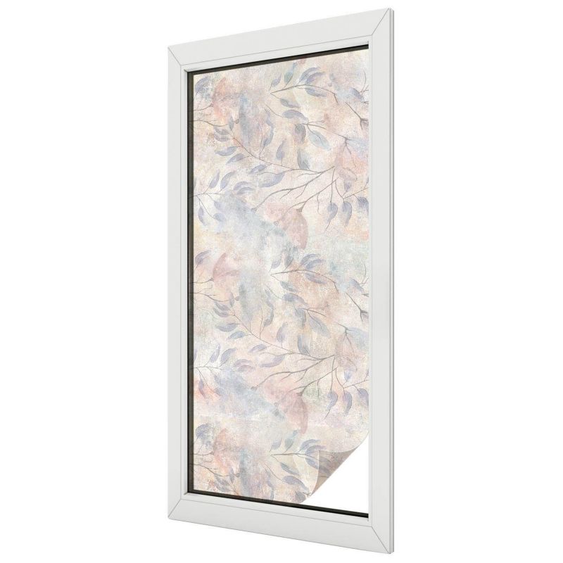 Folia Okienna Wallfluent 50x116 cm Chroniąca Prywatność Pastelowe liście rozmytej kompozycji 1 rol.