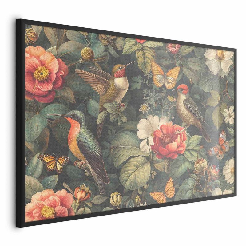 Plakat Artgeist Kwiaty i motyle 60x40 cm z ramą czarną 1 szt