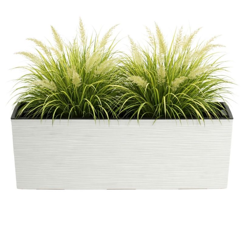 Donica ogrodowa Bouquet Riflo HowHomely tworzywo sztuczne kremowy 56x19 cm z wkładem 1 kpl.