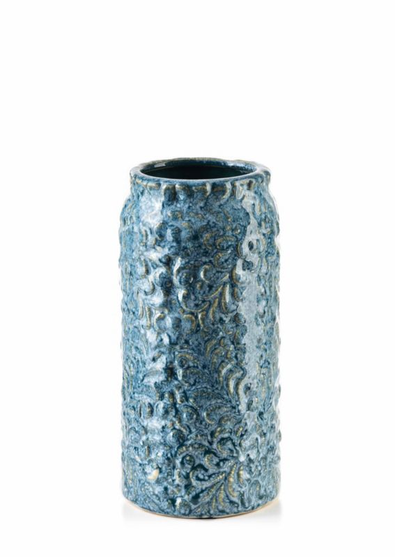 Wazon ceramiczny YANDA BLUE 8,5x8,5x21 cm beż 1 szt