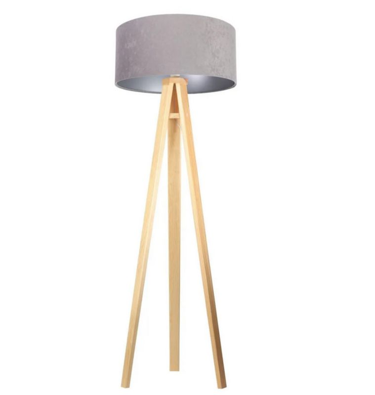 Lampa Bps Koncept stojąca HOME 50 szara/srebrna/sosna 1 szt