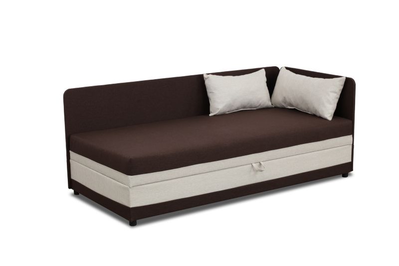 Tapczan jednoosobowy Bonni Hirek 90x200 Brązowy/Ecru 1 szt.