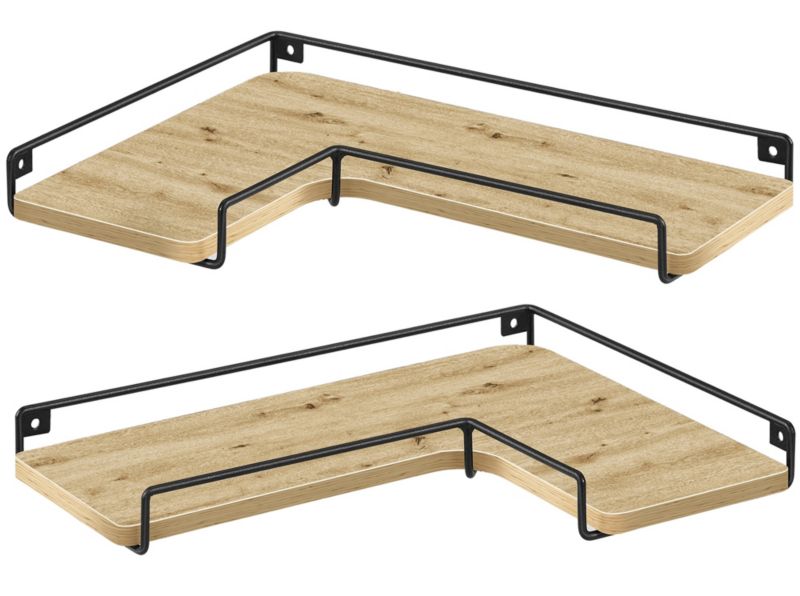 Półki ścienne Songmics zestw 2 szt dąb artisan narożne 1szt