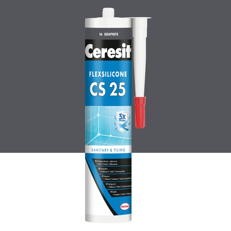 Silikon sanitarny Ceresit CS 25 grafitowy 280 ml