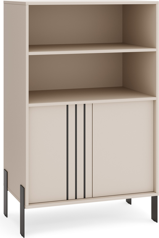 Regał 127 cm z szafką na książki do salonu NUVIO kaszmir