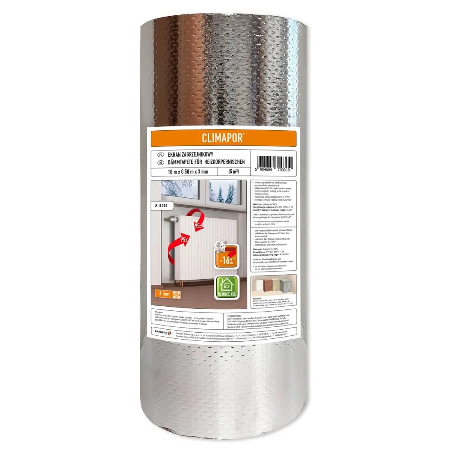 Climapor Ekran zagrzejnikowy 3 mm rolka 10x0,5 m