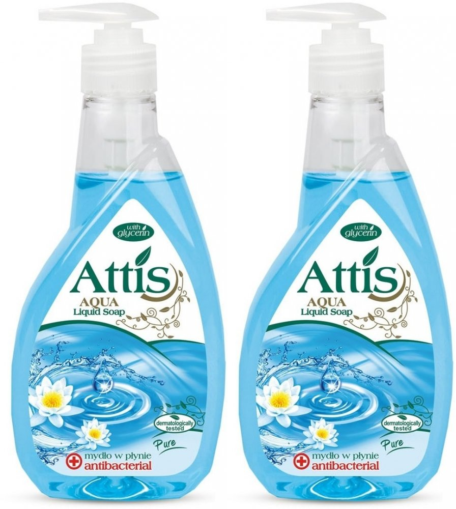 2x Mydło w płynie Attis Gold Drop, antybakteryjne, z dozownikiem, 400ml