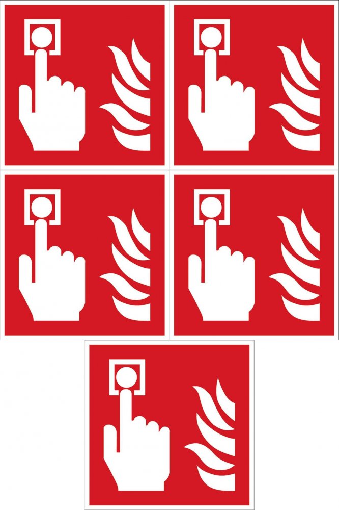 5x Tabliczka informacyjna Anro "Alarm PPOŻ", płytka PVC, 15x15cm