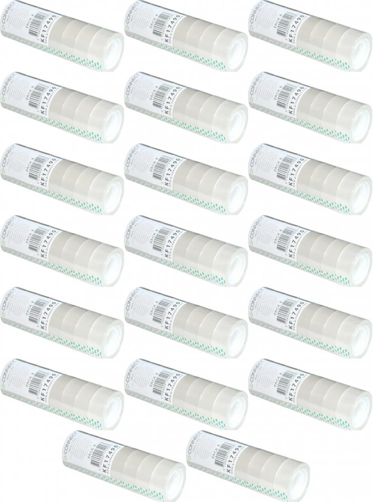 20x Taśma klejąca Q-Connect, 18mmx20m, 8 sztuk, przezroczysty