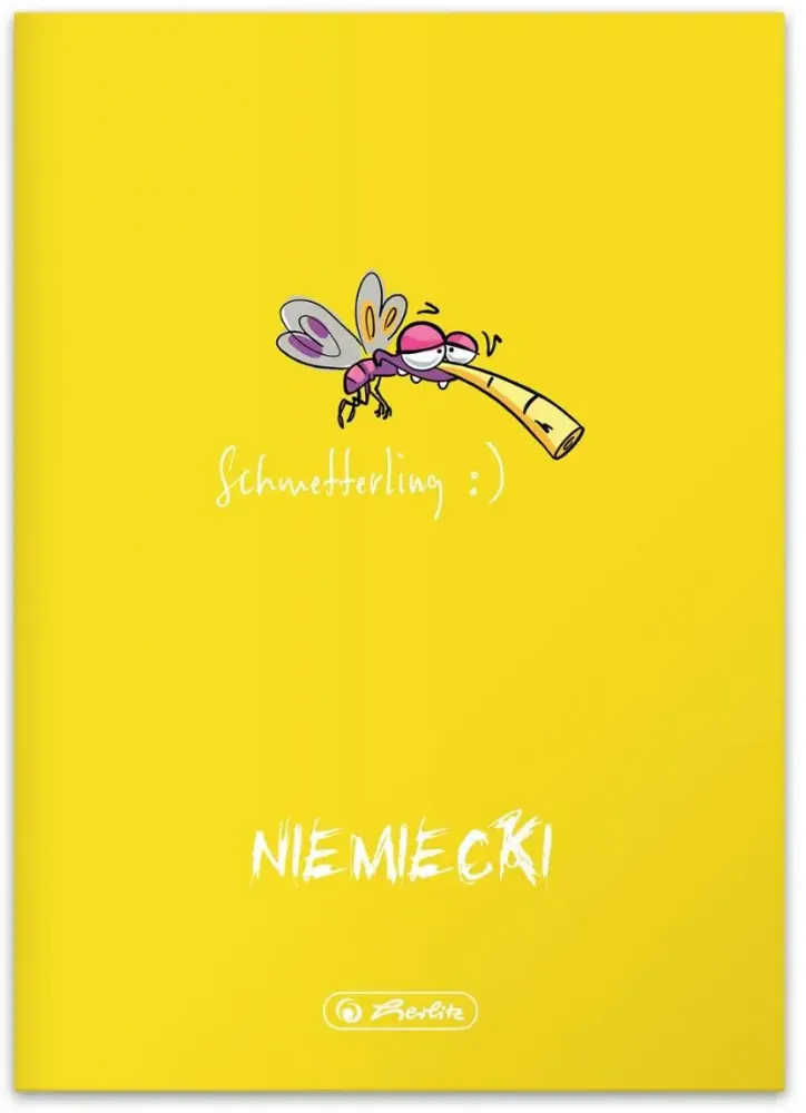 Zeszyt przedmiotowy w kratkę Herlitz ECO J. Niemiecki, A5, miękka oprawa, 60 kartek, żółty