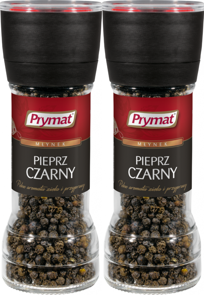 2x Pieprz czarny ziarnisty Prymat, w młynku, 47g