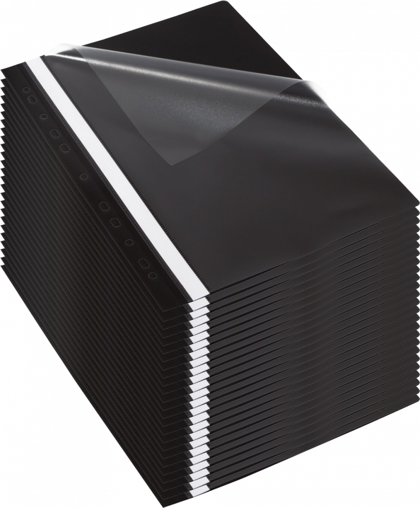 25x Skoroszyt plastikowy oczkowy Bantex Budget EVO, A4, do 200 kartek, czarny