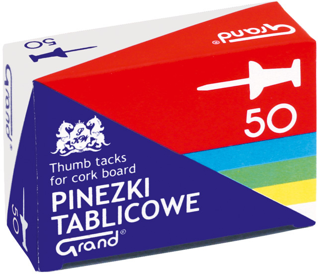 Pinezki beczułki Grand, 50 sztuk, mix kolorów