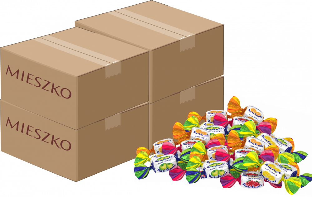 4x Cukierki Mieszko, Tutti frutti, mix owocowy, 2.5kg