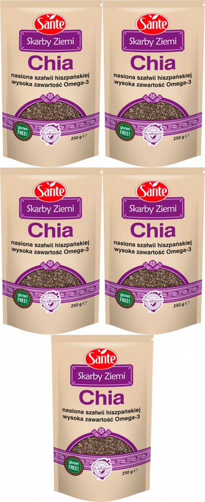 5x Nasiona Sante Skarby Ziemi, chia (szałwia hiszpańska), 250g