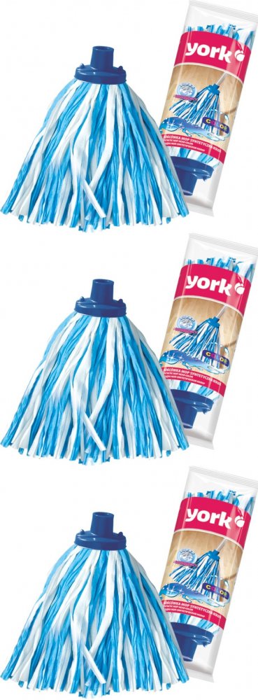 3x Mop syntetyczny York Kolor, końcówka, mix kolorów