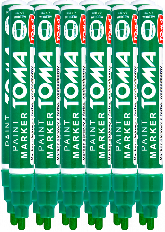 12x Marker olejowy Toma TO-440, okrągła, 2.5 mm, zielony