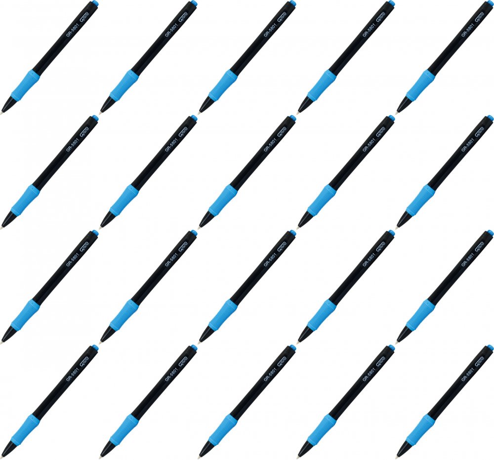 20x Długopis automatyczny Grand GR-5801, 0.7mm, niebieski, czarna obudowa