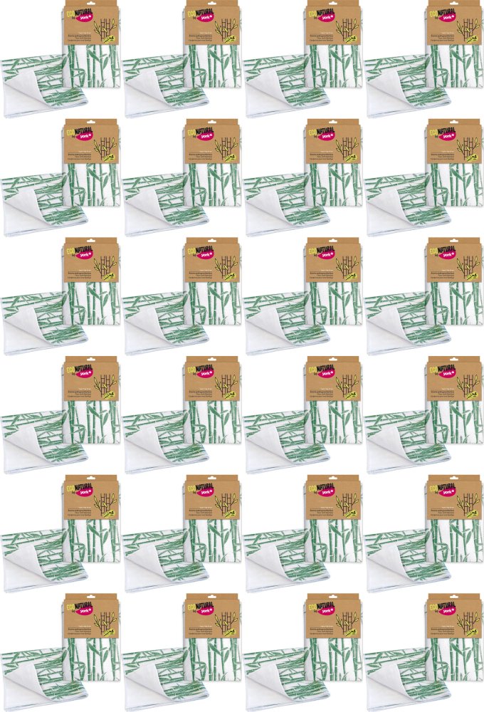 24x Ścierka do podłogi York Bambus, 1 sztuka, biało-zielony