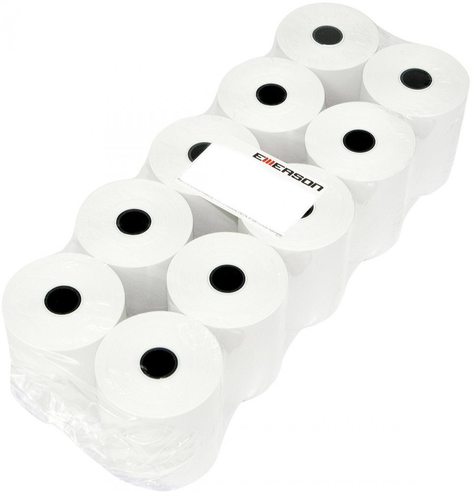 10x rolki papierowe offsetowe Emerson, 57mmx30m, biały