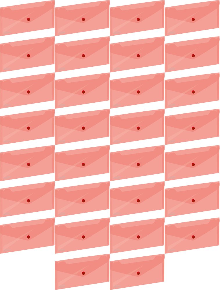 40x Teczka kopertowa Grand ZP-042, 254x130mm, na zatrzask, czerwony