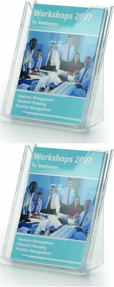 2x Stojak na prospekty Durable Combiboxx, A4, 1 kieszeń, przezroczysty