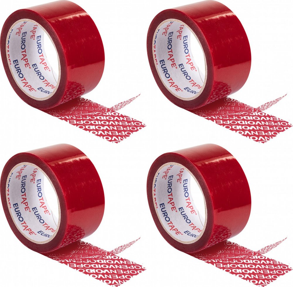4x Taśma bezpieczeństwa Dalpo plombująca, 50mm x 50m, czerwony