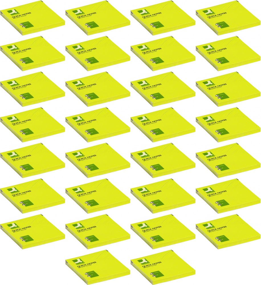 60x Karteczki samoprzylepne Q-connect Brilliant, 76x76mm, 80 karteczek, żółty neonowy