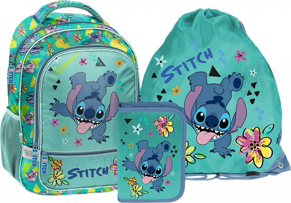Zestaw: Plecak + piórnik + worek na buty Paso Disney Stitch
