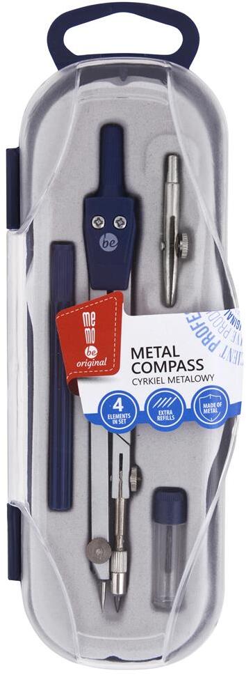 Cyrkiel szkolny MemoBe, z 4 elementami, srebrny