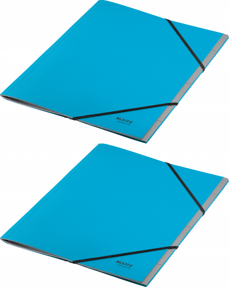 2x Teczka z przegródkami Leitz Recycle, A4, 6 przekładek z zakładkami, niebieski