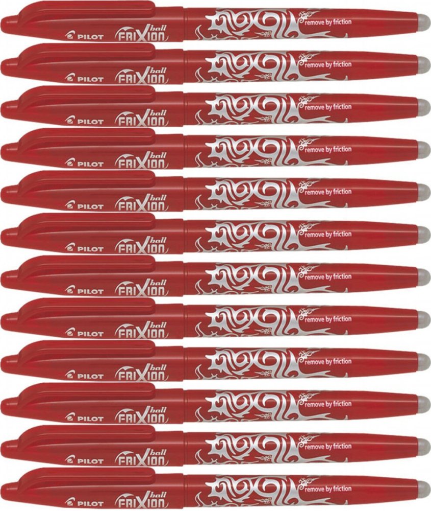 12x Pióro kulkowe wymazywalne Pilot Frixion Ball, 0.7mm, czerwony