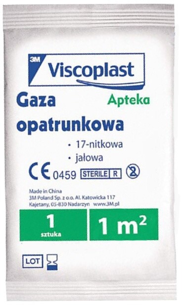 Gaza opatrunkowa Viscoplast, jałowa, 1m2, biały