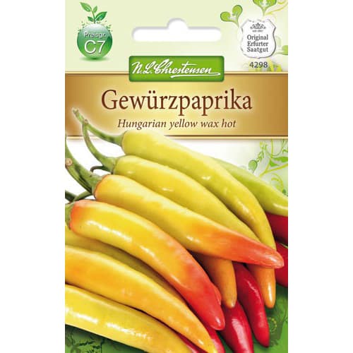 1 szt, Paprika Hungarian yellow wax hot - Samen: Ilość w opakowaniu: 1 Stück