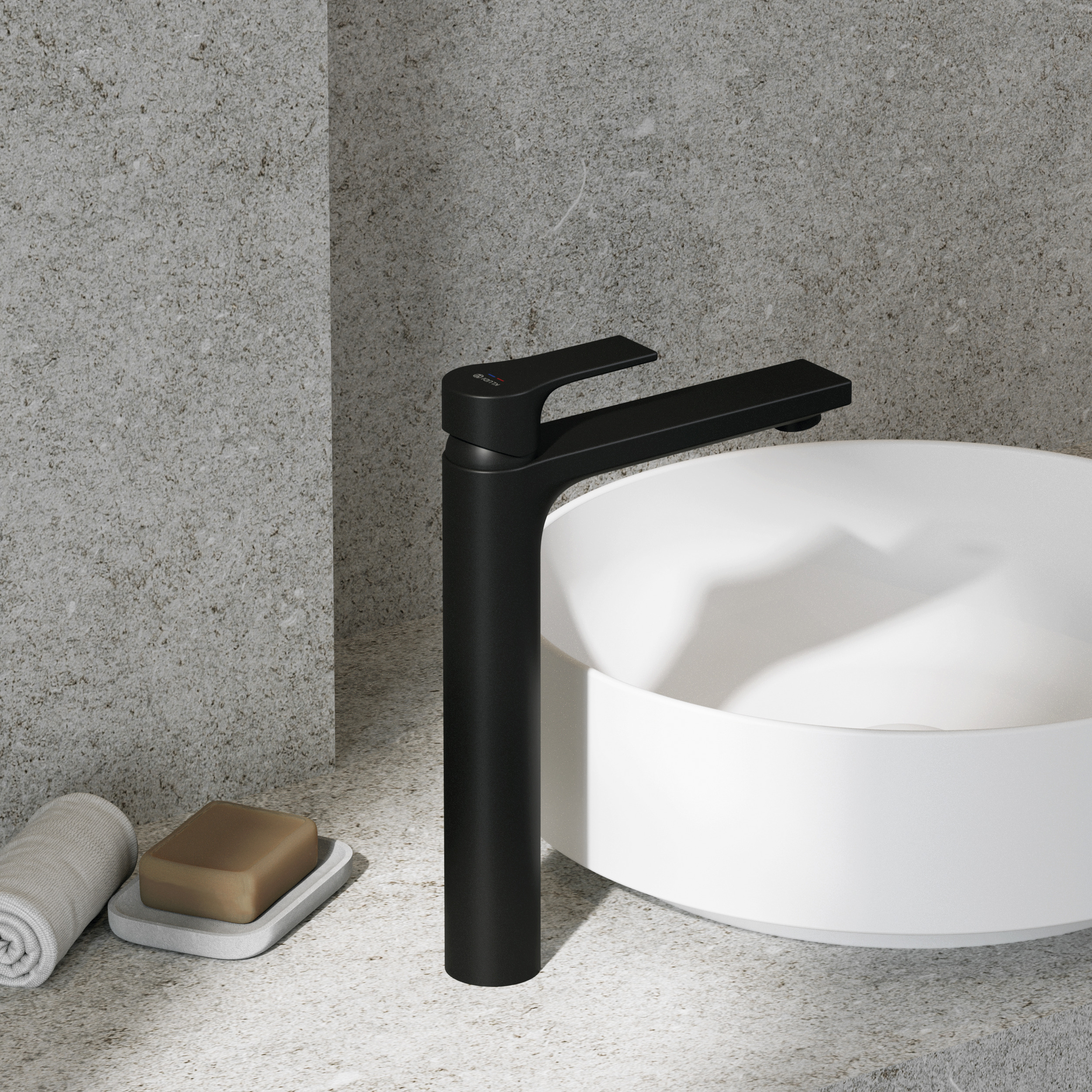 Kludi Zenta SL bateria umywalkowa stojąca wysoka czarny 482563965